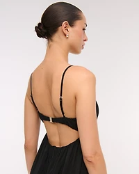 Bra-Free Clasp-Back Flowy Maxi Dress