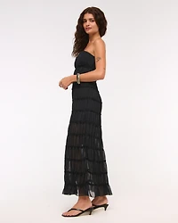 Strapless Ruffle Maxi Dress