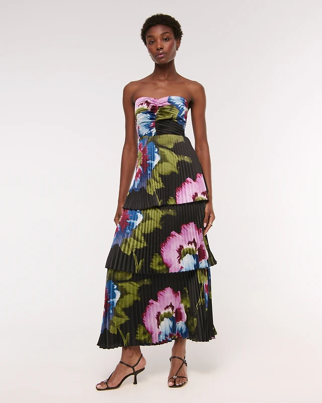 Abercrombie & Fitch The A&F Giselle Pleated Tiered Maxi Dress | MainPlace Mall Abercrombie & Fitch The A&F Giselle Pleated Tiered Maxi Dress | MainPlace Mall