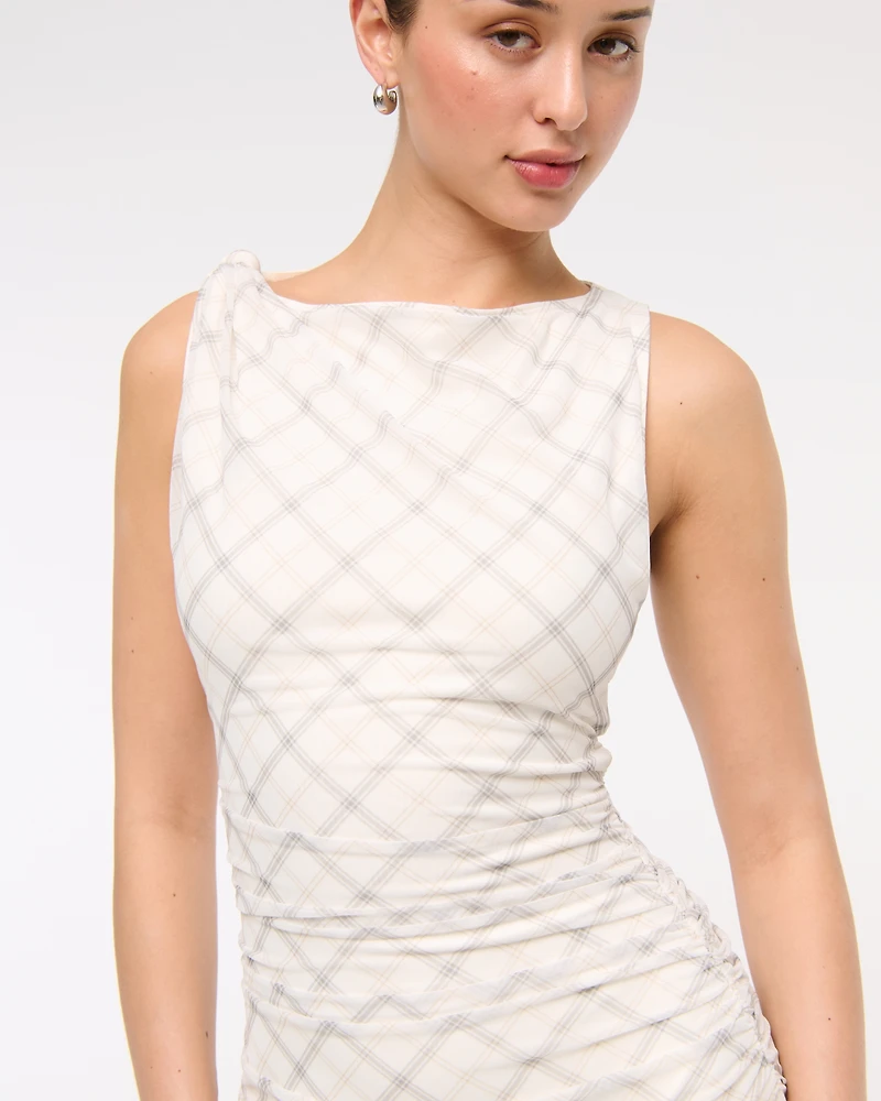 Mesh Knotted Mini Dress