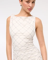 Mesh Knotted Mini Dress