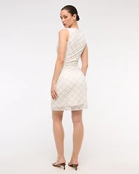 Mesh Knotted Mini Dress
