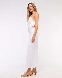 Halter Cutout Midi Dress