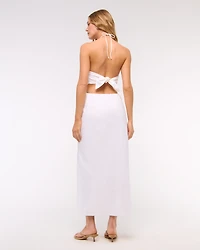 Halter Cutout Midi Dress