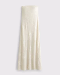 Strapless Crochet-Style Maxi Dress