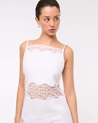 Apron Lace-Trim Mini Dress