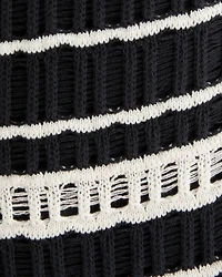 Crochet-Style V-Neck Mini Dress