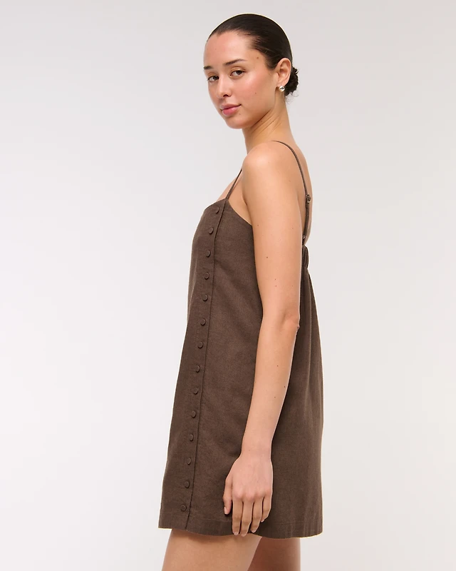 Abercrombie & Fitch Linen-Blend Button-Through Mini Dress | Arden Fair