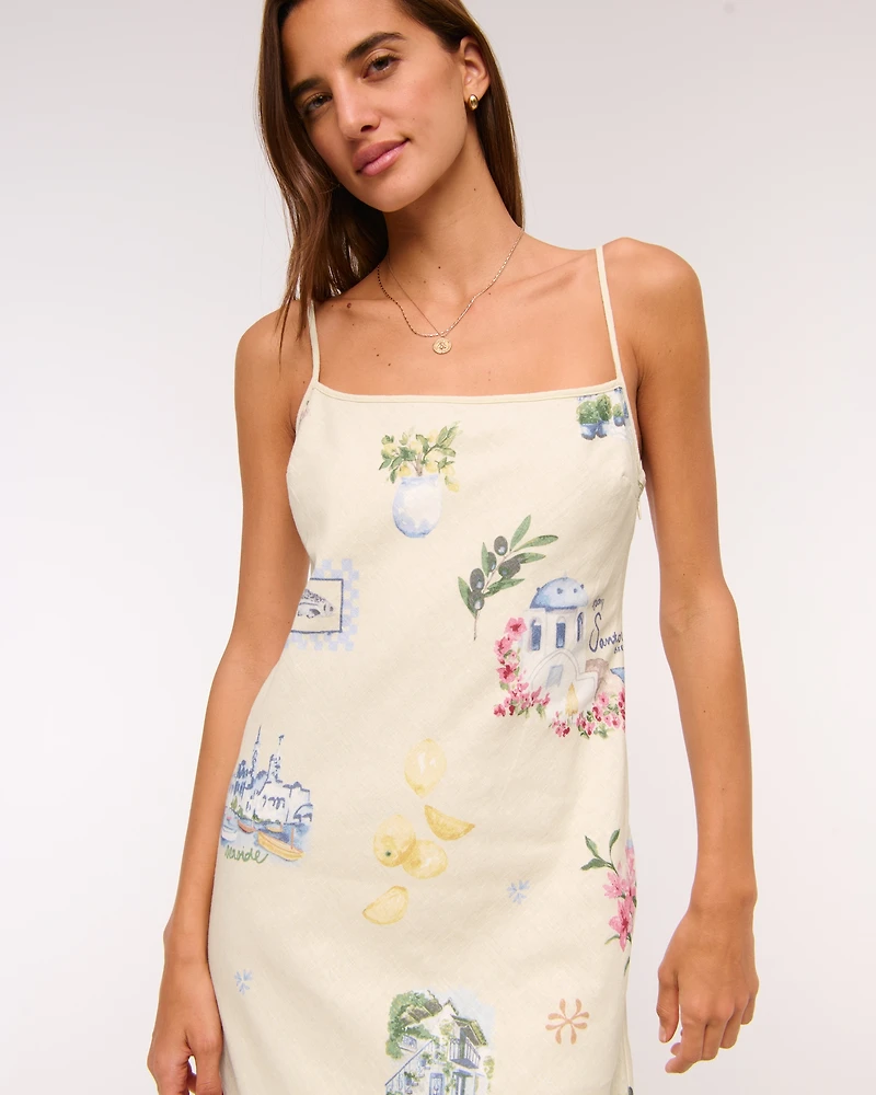 The A&F Julia Slip Linen-Blend Midi Dress