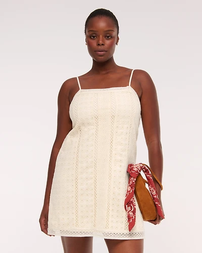Lace Shift Mini Dress