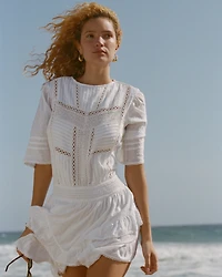 Short-Sleeve Easy Waist Ruffle Skort
