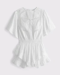 Short-Sleeve Easy Waist Ruffle Skort