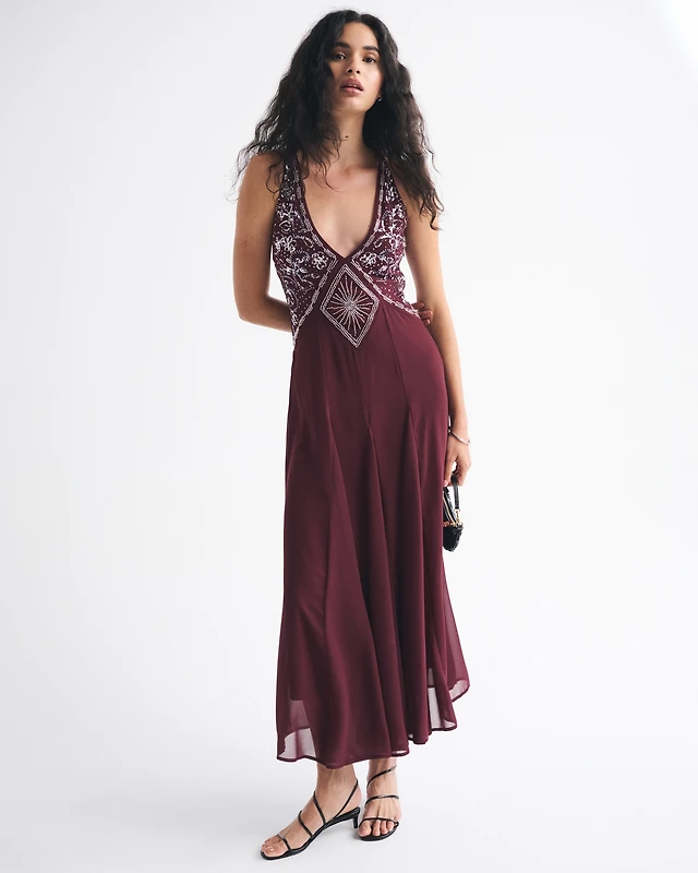 chinese dress ladies Godet Detail Maxi Dress  Endless Rose