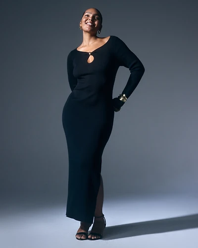 Hardware Keyhole Maxi Sweater Dress