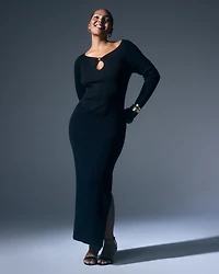 Hardware Keyhole Maxi Sweater Dress