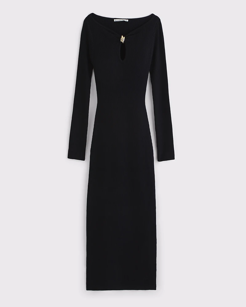 Hardware Keyhole Maxi Sweater Dress