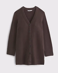 Long-Sleeve Cardigan Mini Sweater Dress