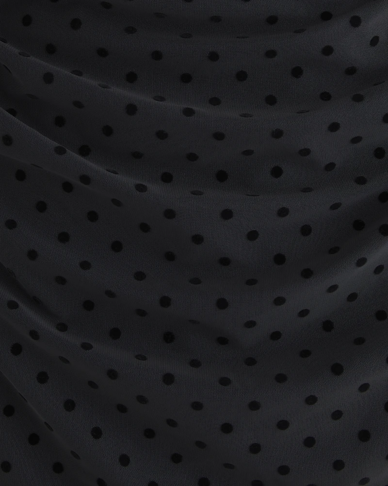 Bra-Free Long-Sleeve Mesh Maxi Dress