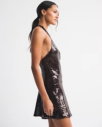 Sequin Wrap Mini Dress