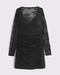 A&F Zoe Bra-Free Long-Sleeve Lace Mini Dress
