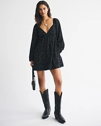 Bra-Free Clasp-Back Flowy Mini Dress