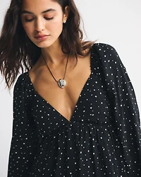 Bra-Free Clasp-Back Flowy Mini Dress