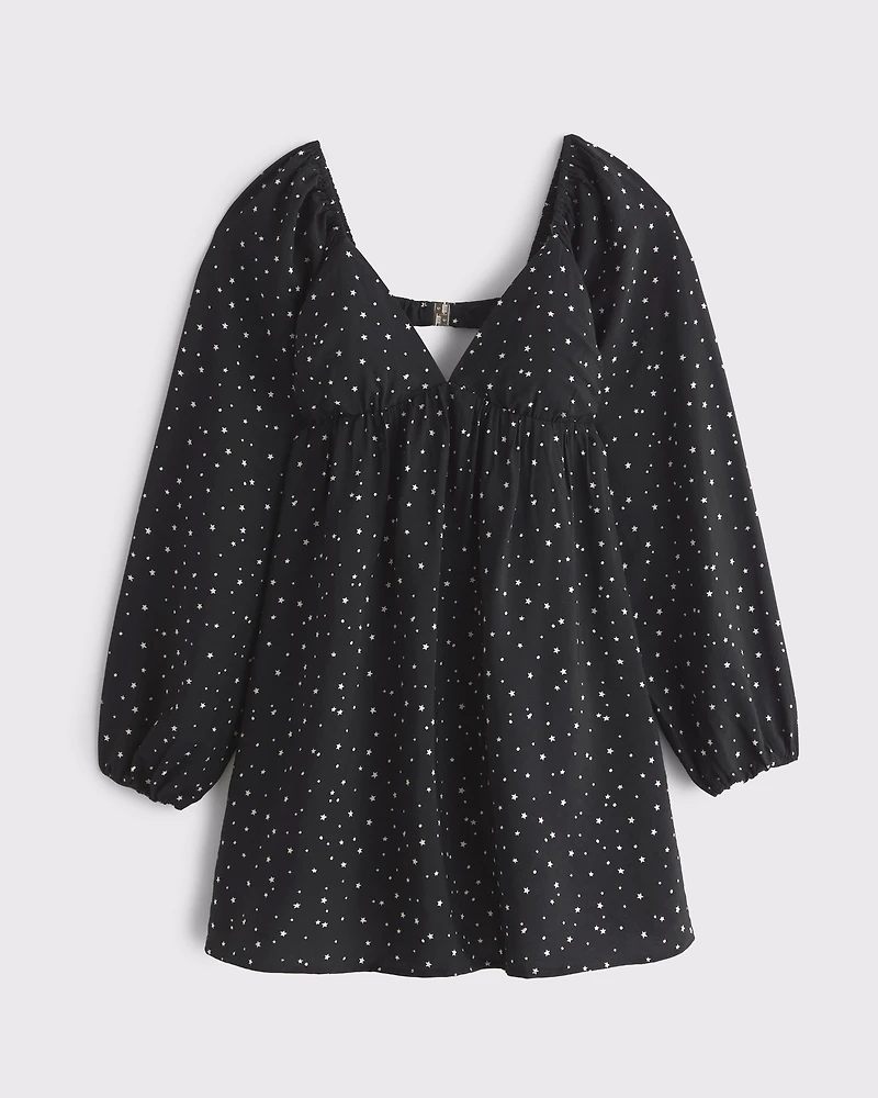 Bra-Free Clasp-Back Flowy Mini Dress