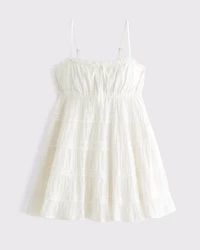 Lace Tie-Front Mini Dress