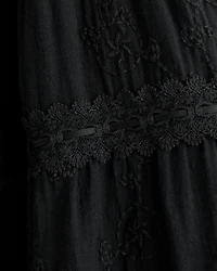 Lace Tie-Front Mini Dress