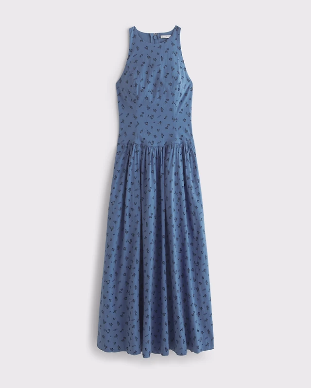 the jenna drop-waist midi dress by pilcro Green Drop Waist Cora Midi Dress main image 1