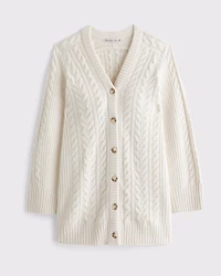 Long-Sleeve Cardigan Mini Sweater Dress