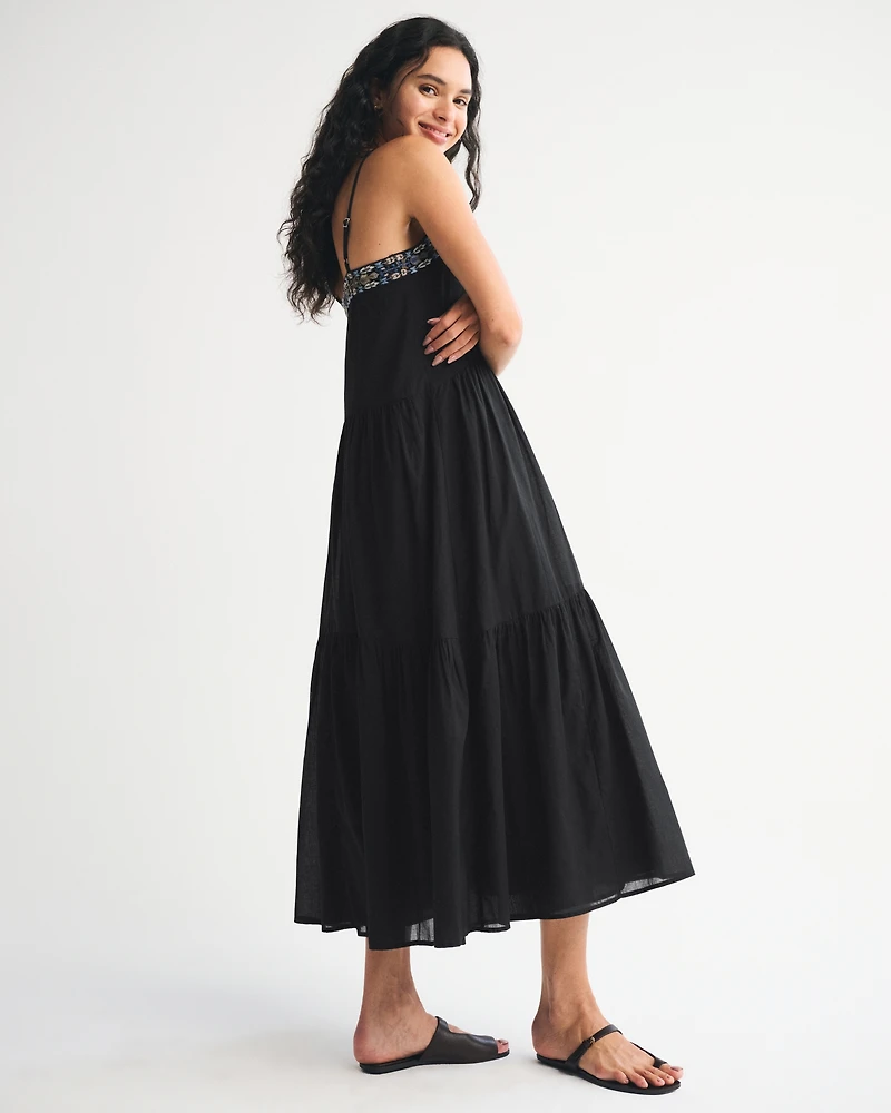 V-Neck Flowy Maxi Dress