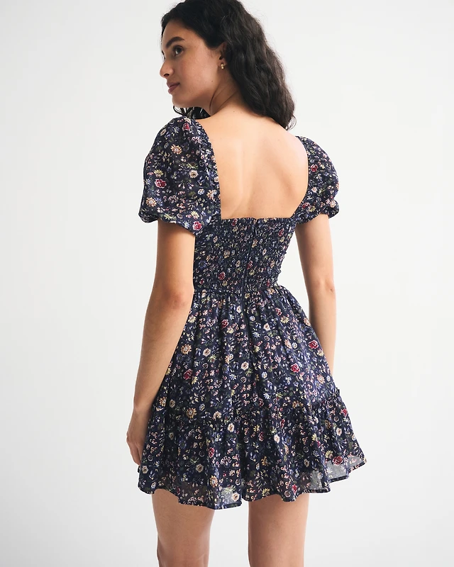 Abercrombie & Fitch Puff Sleeve Tie-Front Mini Dress | MainPlace Mall Abercrombie & Fitch Puff Sleeve Tie-Front Mini Dress | MainPlace Mall