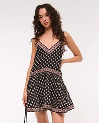 V-Neck Flowy Mini Skort