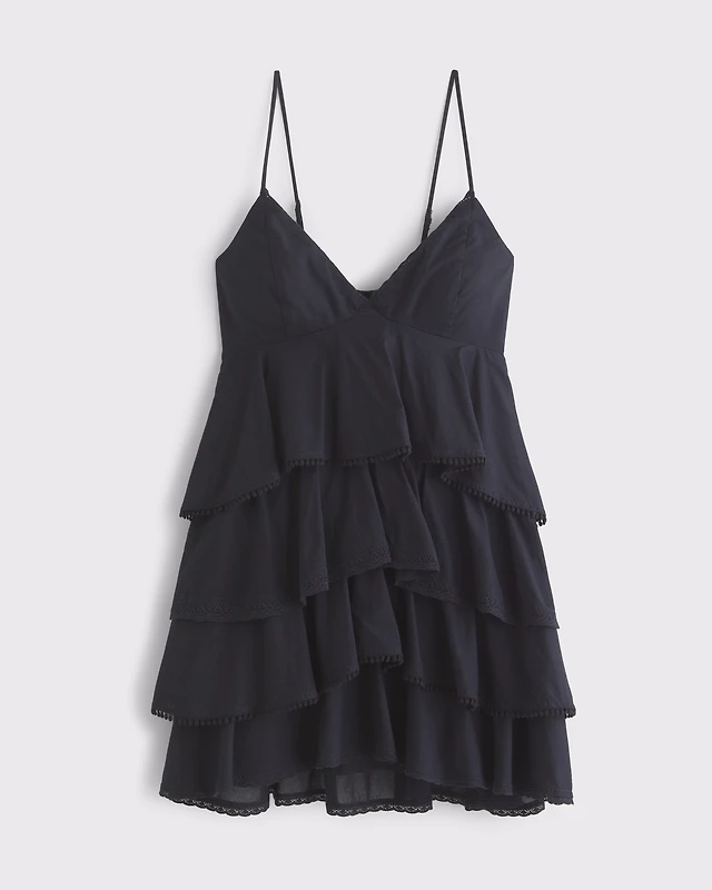 pilcro v-neck ruffle linen mini dress Pilcro V-Neck Ruffle Linen Mini Dress
