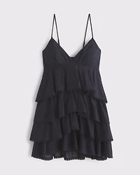 V-Neck Ruffle Tiered Mini Dress