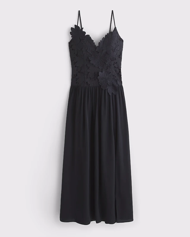 abercrombie lace midi dress Women's High Neck Lace Trim Midi Dress | Women's Clearance