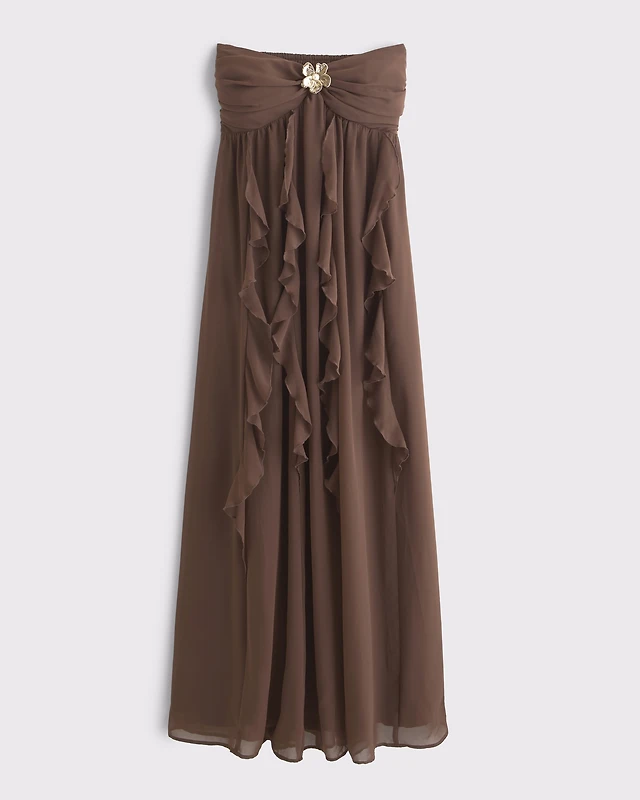 Abercrombie & Fitch Bra-Free Strapless Hardware Maxi Dress | The Summit