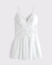 Bra-Free Lace Floral Mini Dress