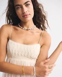 Embroidered Babydoll Mini Dress