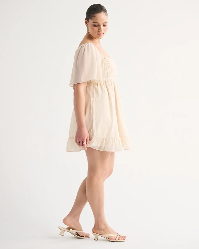 english factory pleated mini dress Pleated Detail Puff Sleeve Mini Dress – English Factory