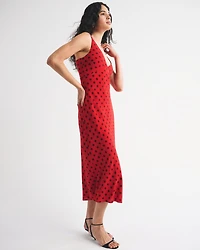Bra-Free V-Neck Slip Midi Dress