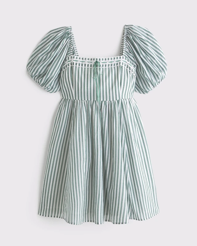 Abercrombie & Fitch The A&F Emerson Textured Puff Sleeve Mini Dress |  MainPlace Mall