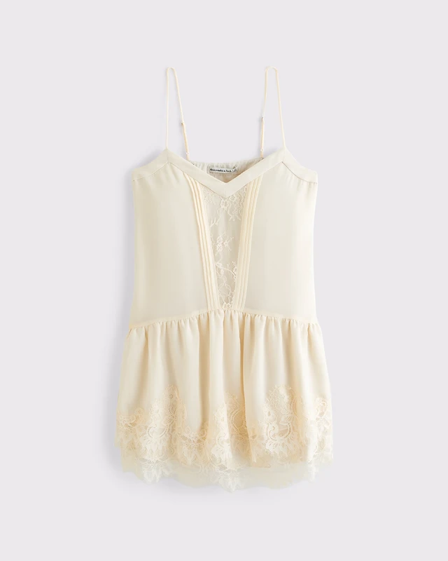 Abercrombie & Fitch V-Neck Lace Ruffle Mini Dress | Arden Fair