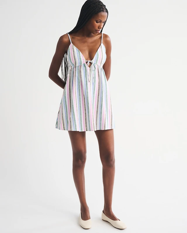 gathered check mini dress Check Me Out Black and White Gingham Mini Dress M