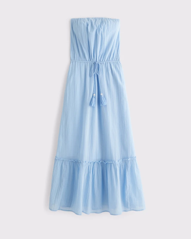 Abercrombie & Fitch The A&F Giselle Strapless Drop-Waist Maxi Dress |  MainPlace Mall