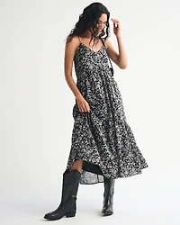 V-Neck Flowy Maxi Dress