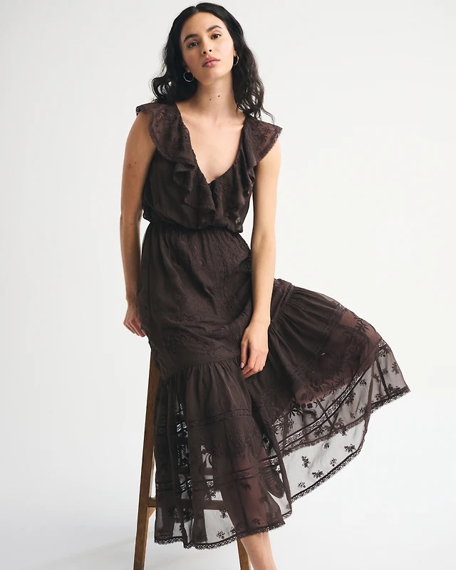 sabina musayev satellite v-neck column pleated foil maxi dress Sabina Musayev Satellite V-Neck Column Pleated Foil Maxi Dress