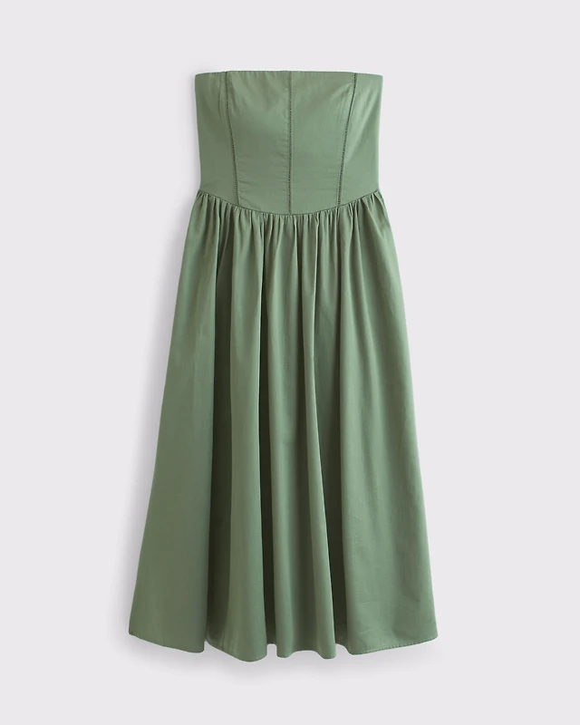 Abercrombie & Fitch Bra-Free Dipped Waist Midi Dress | Arden Fair