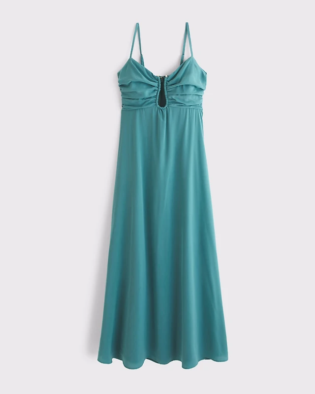 bra free hardware maxi dress Abercrombie & Fitch Bra-Free Strapless Hardware Maxi Dress